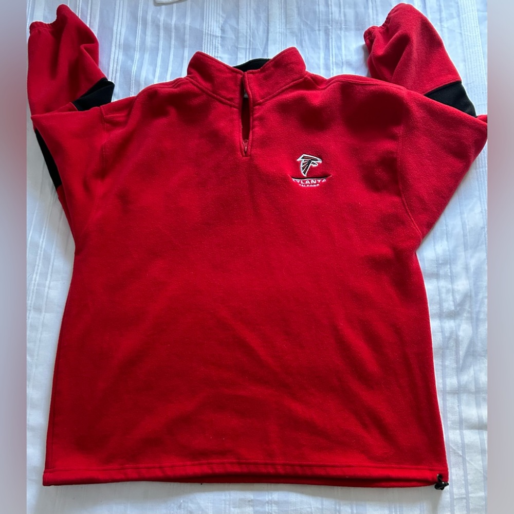 Atlanta Falcons Official NFL Red Fleece Pull Over Shirt Jacket